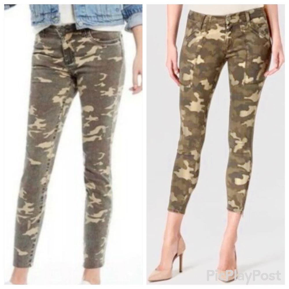 KUT FROM THE KLOTH CONNIE SKINNY ANKLE RAW HEM JEANS ample 0  Camouflage EUC